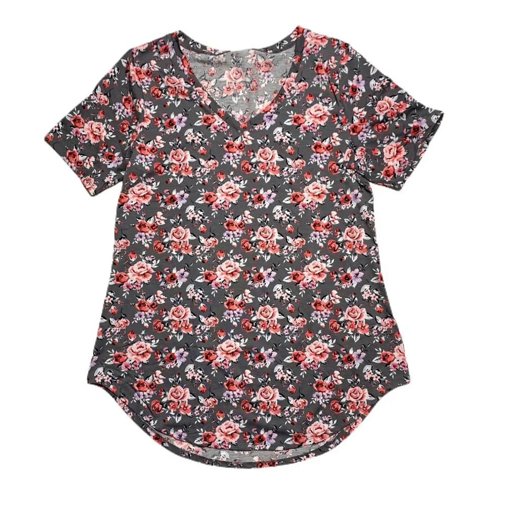 NWT Lularoe Iris gray floral print multiple sizes - Picture 1 of 10